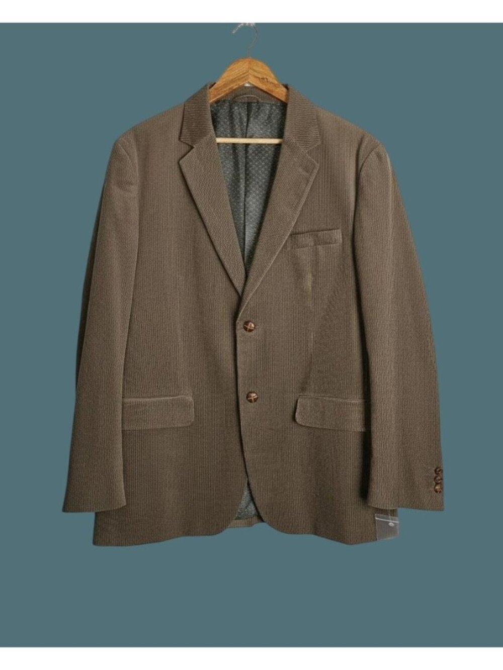 Tasso Elba Corduroy Elbow Patch Lined Refined Sportcoat/Blazer Men 42-44 Large